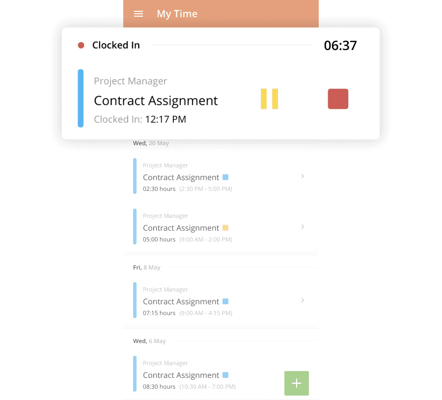 Start & Stop Clock for Mobile