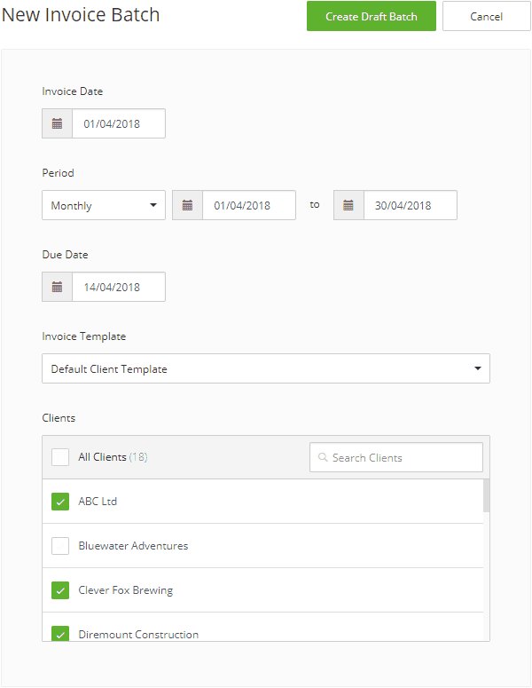 Bulk Invoicing